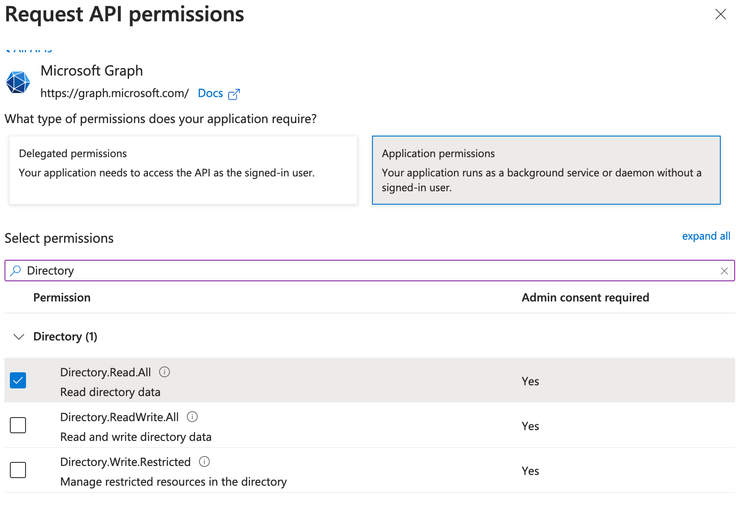 Microsoft Graph Permission