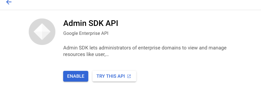 Enable Admin SDK